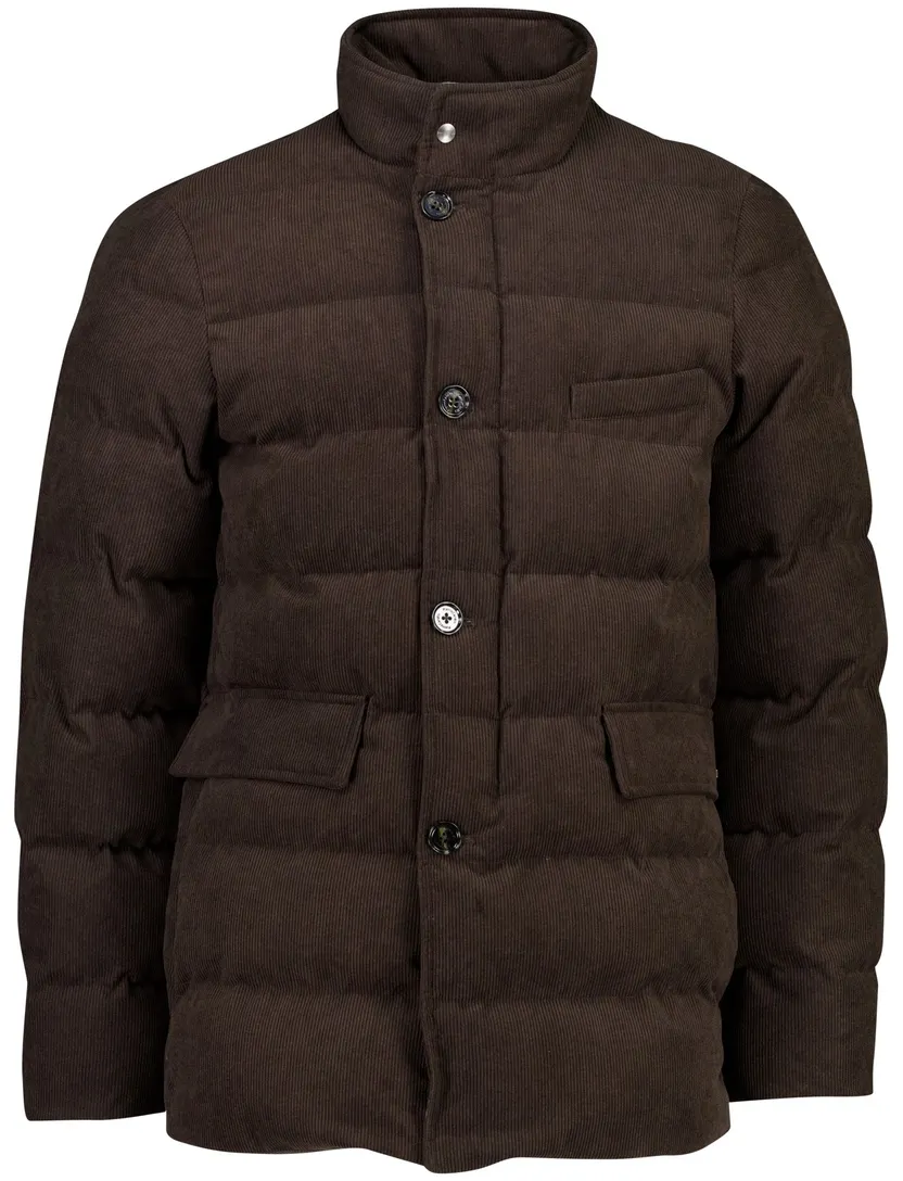 Gewatteerde jas Pierre Cardin bruin waterafstotend