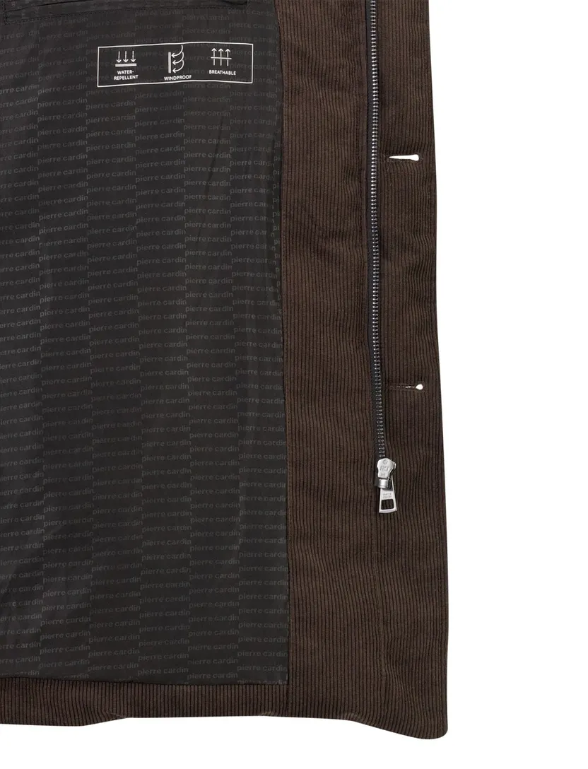 Gewatteerde jas Pierre Cardin bruin waterafstotend