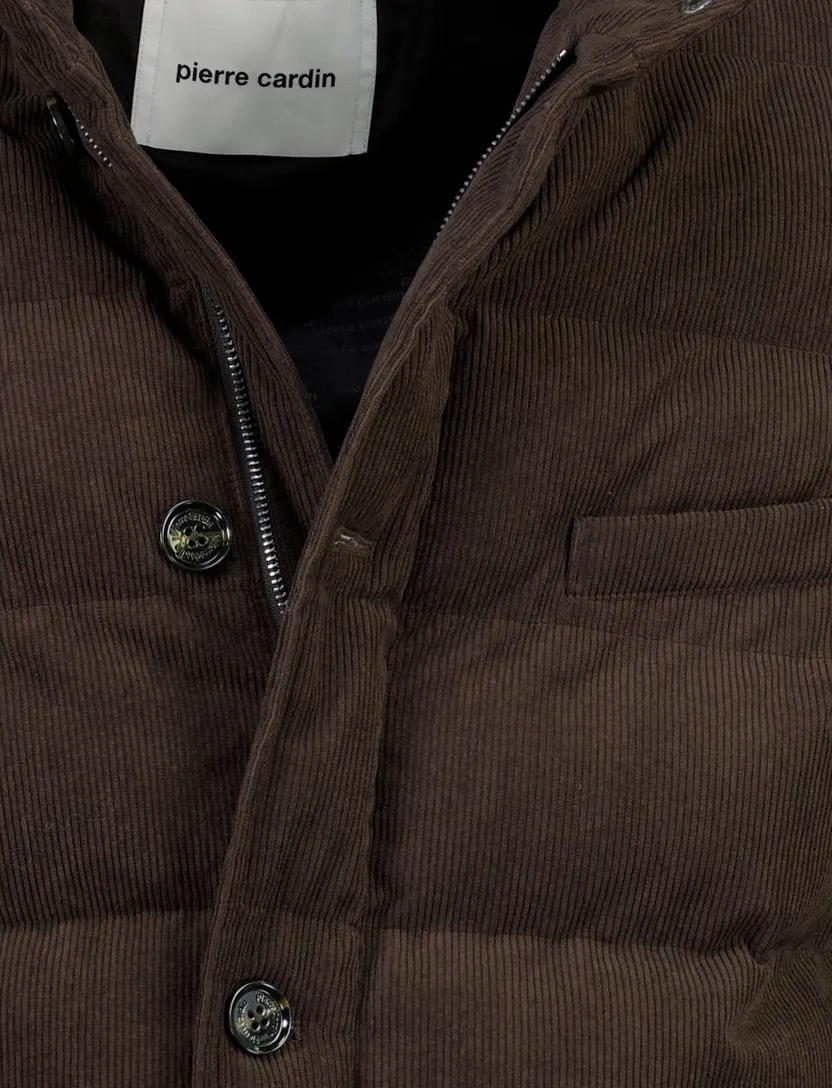 Gewatteerde jas Pierre Cardin bruin waterafstotend