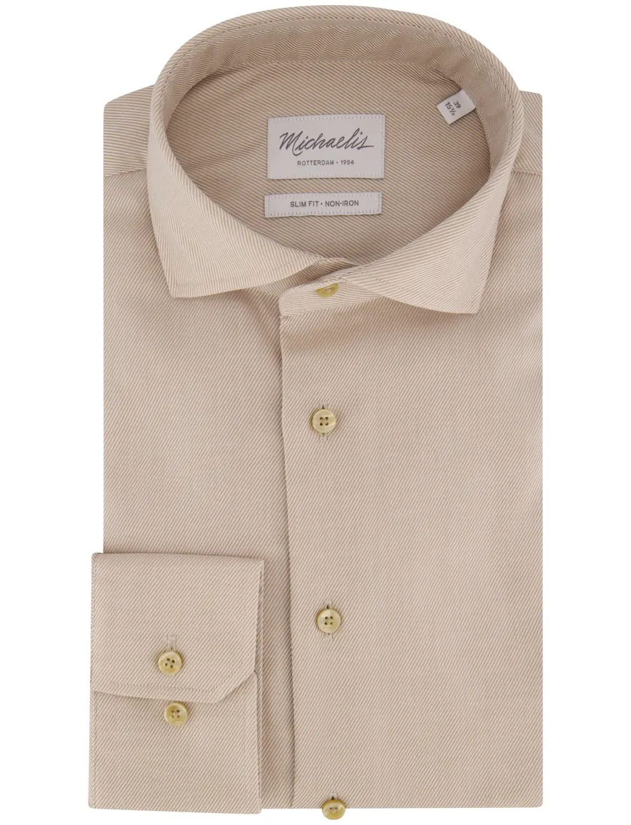 Overhemd Michaelis beige SHIRT CUTAWAY SF SCC BEIG