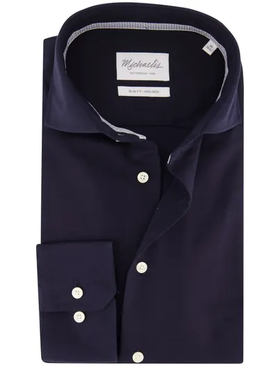 Profuomo Michaelis overhemd donkerblauw strijkvrij