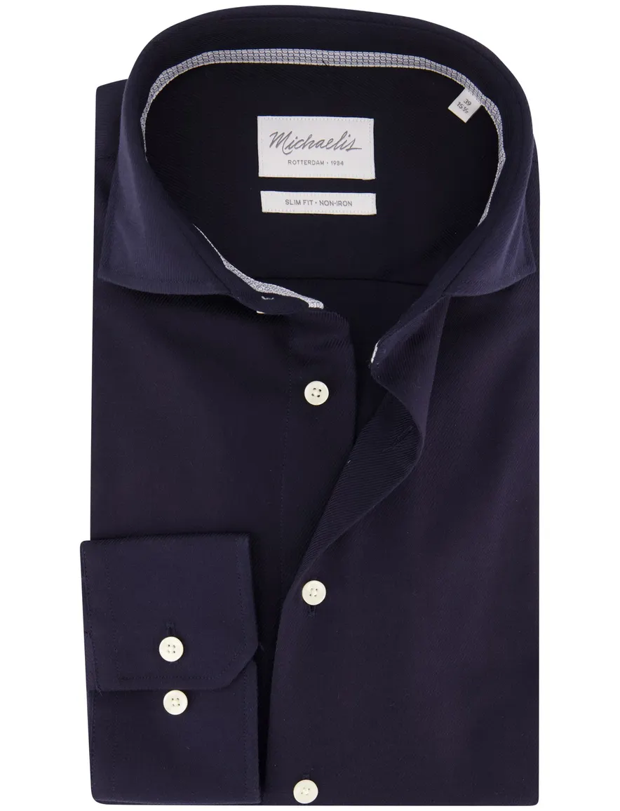 Overhemd Michaelis donkerblauw SHIRT CUTAWAY SF SCC NAVY