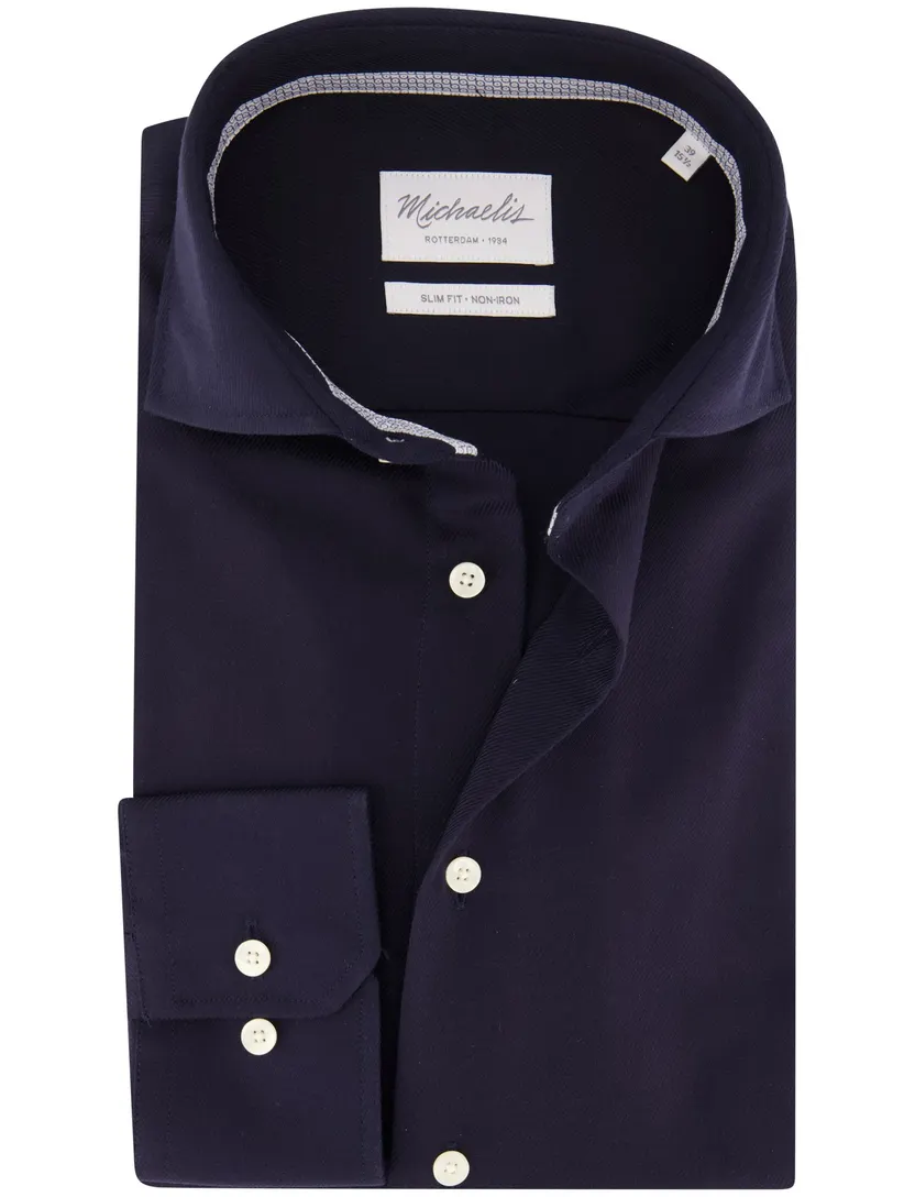 Overhemd Michaelis donkerblauw strijkvrij