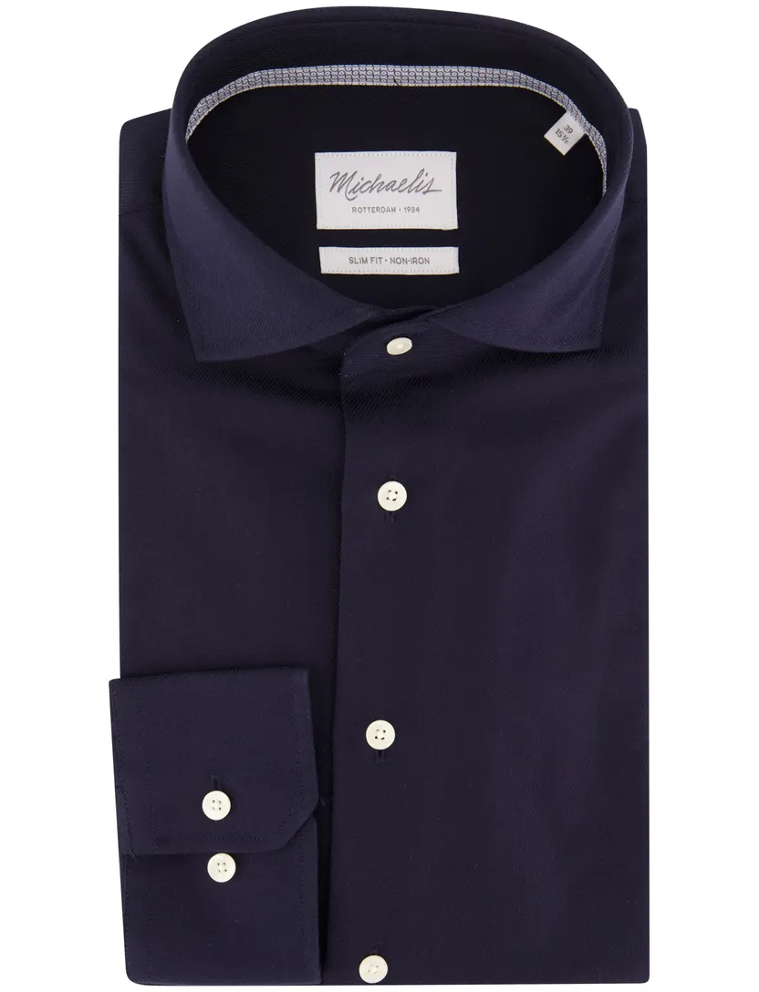 Overhemd Michaelis donkerblauw strijkvrij