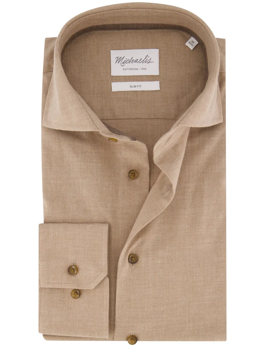 Overhemd Michaelis beige SHIRT CUTAWAY SF SCC BEIG