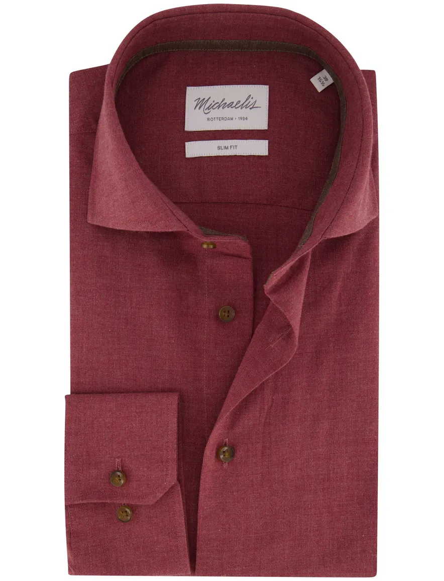 Overhemd Michaelis bordeaux SHIRT CUTAWAY SF SCC BURG