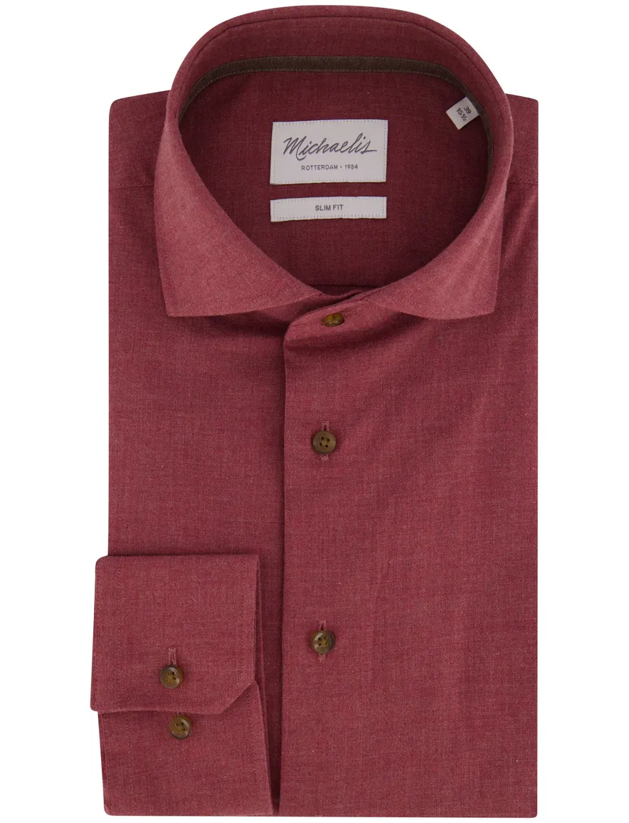 Overhemd Michaelis bordeaux SHIRT CUTAWAY SF SCC BURG