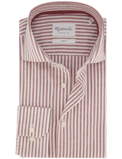 Profuomo Michaelis overhemd bordeaux gestreept