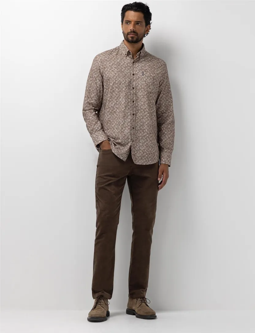 Overhemd State of Art bruin Organic Cotton