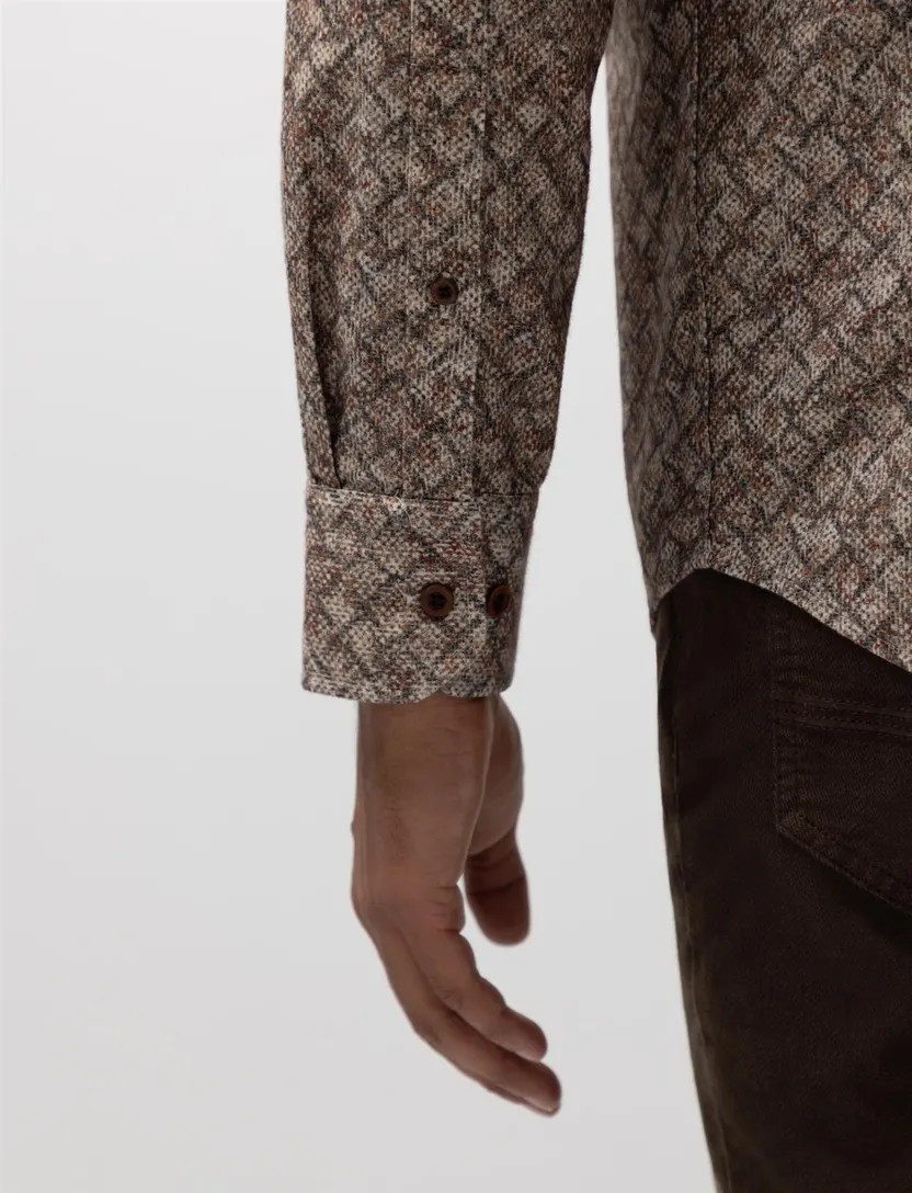 Overhemd State of Art bruin Organic Cotton