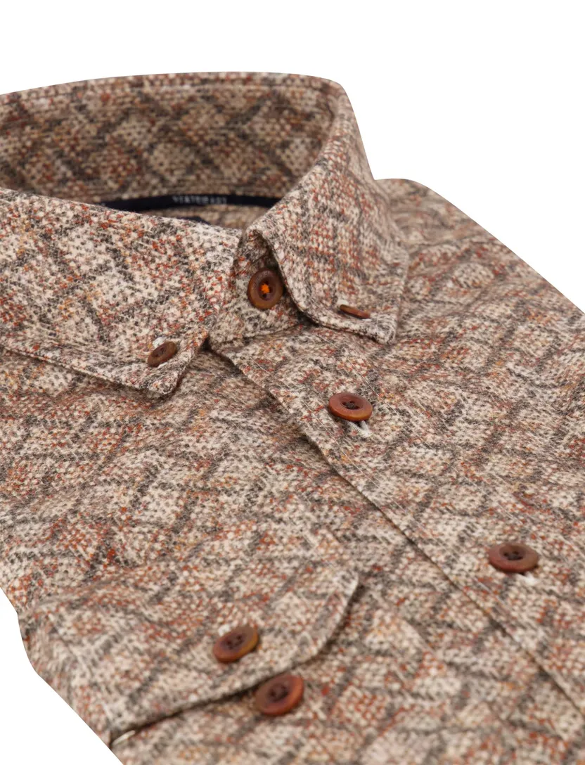 Overhemd State of Art bruin Organic Cotton