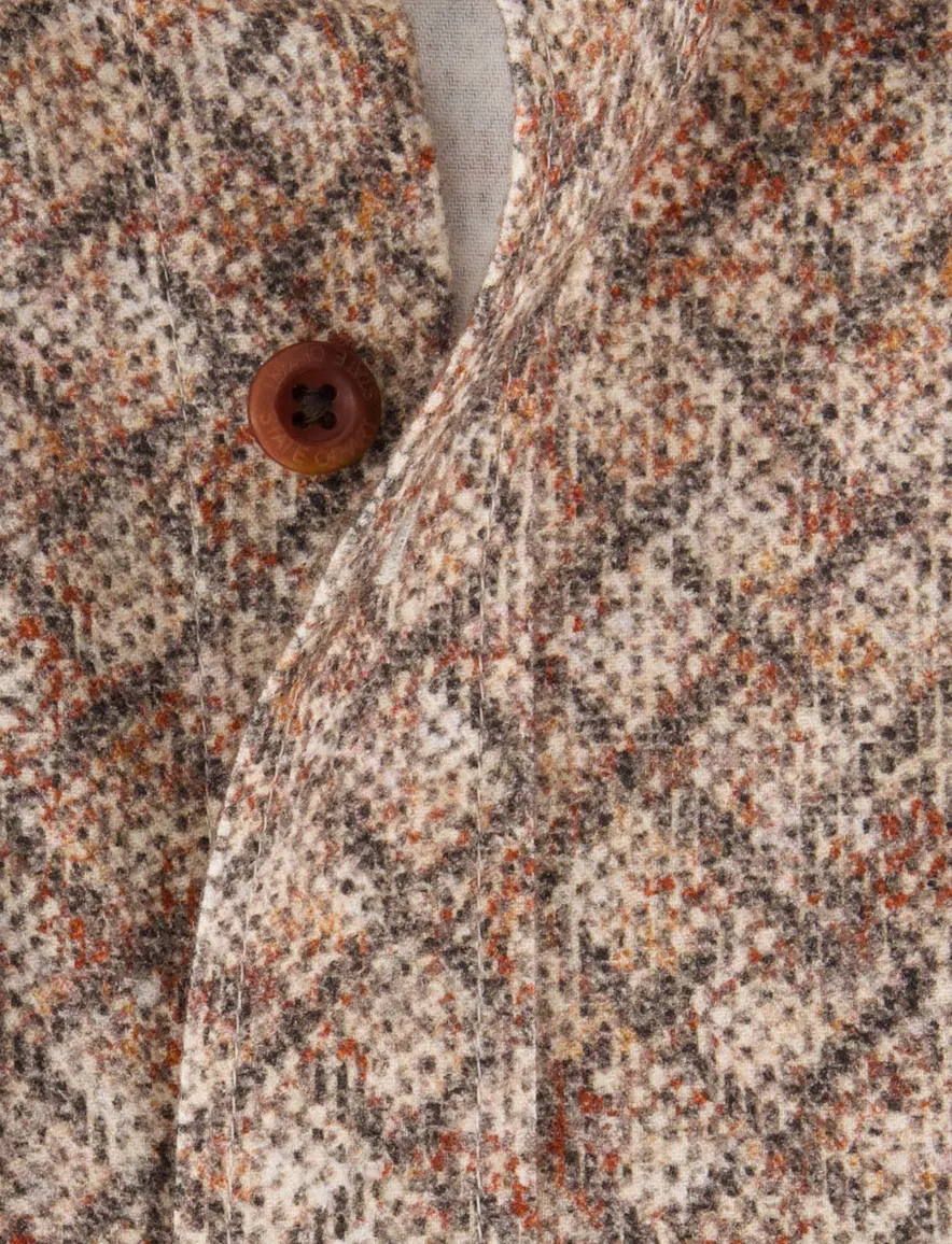 State of Art overhemd bruin geprint Organic Cotton