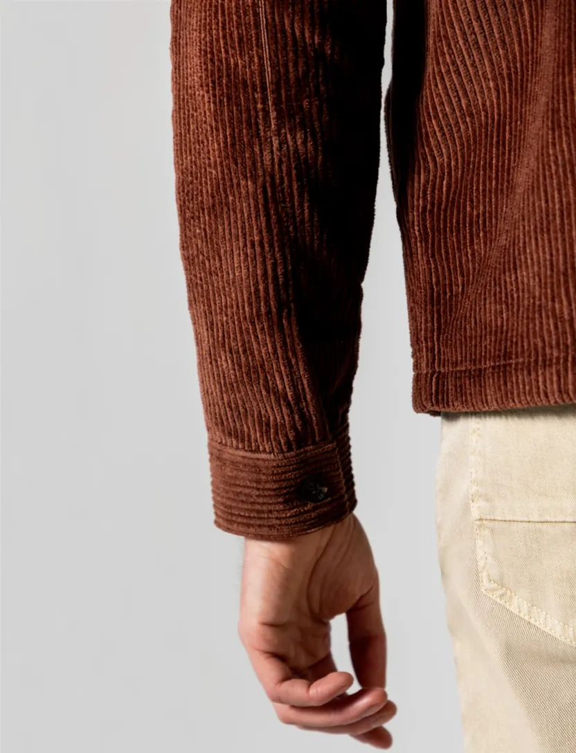 Overshirt State of Art bruin met borstzak