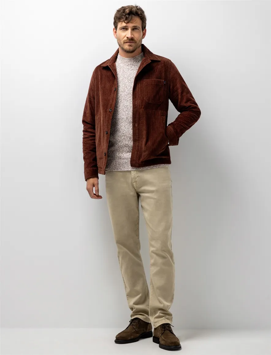 State of Art overshirt bruin met borstzak