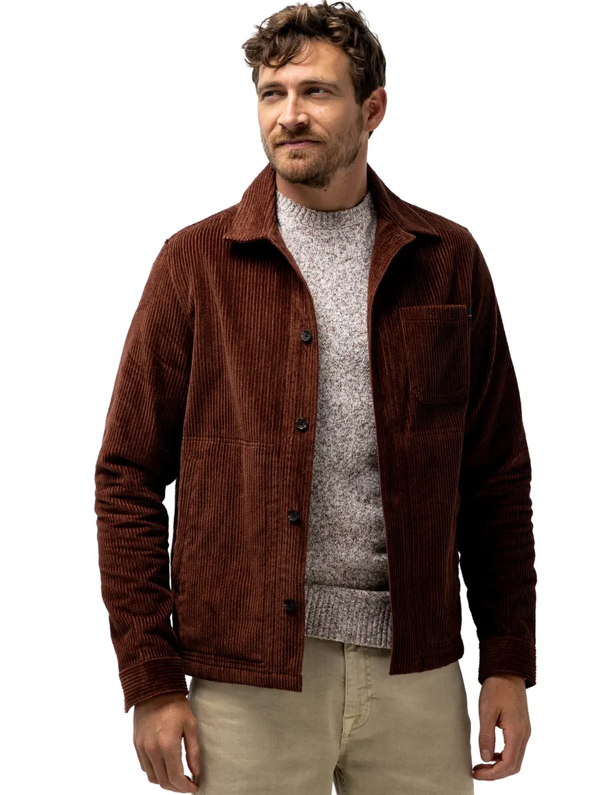 State of Art overshirt bruin met borstzak