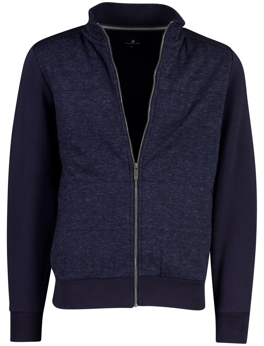 State of Art vest donkerblauw geprint outdoor