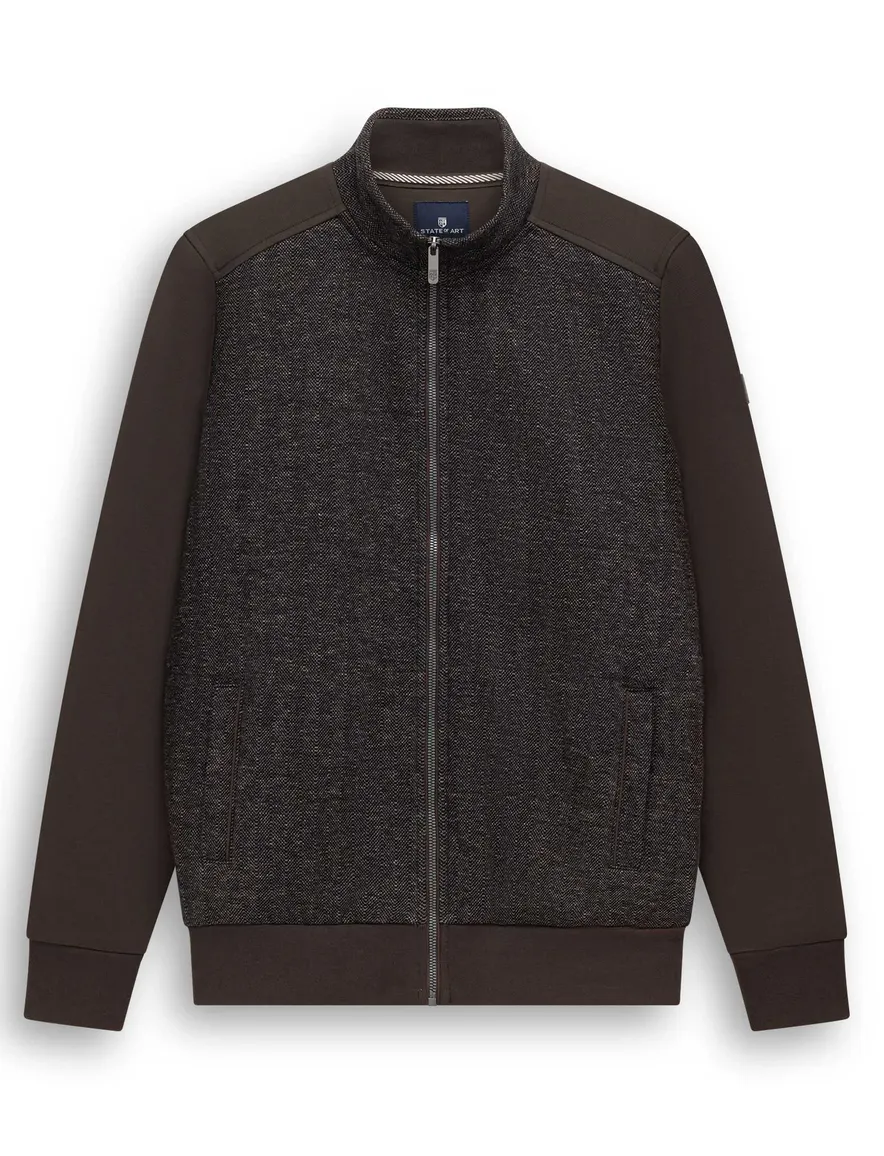 State of Art sweatvest bruin gemeleerd
