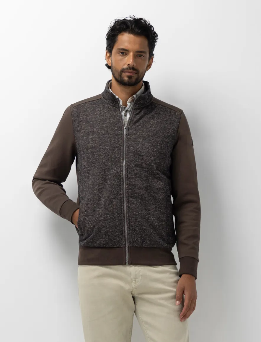 State of Art sweatvest bruin gemeleerd