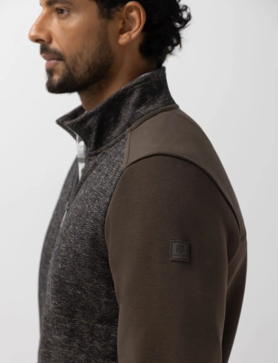 State of Art sweatvest bruin gemeleerd
