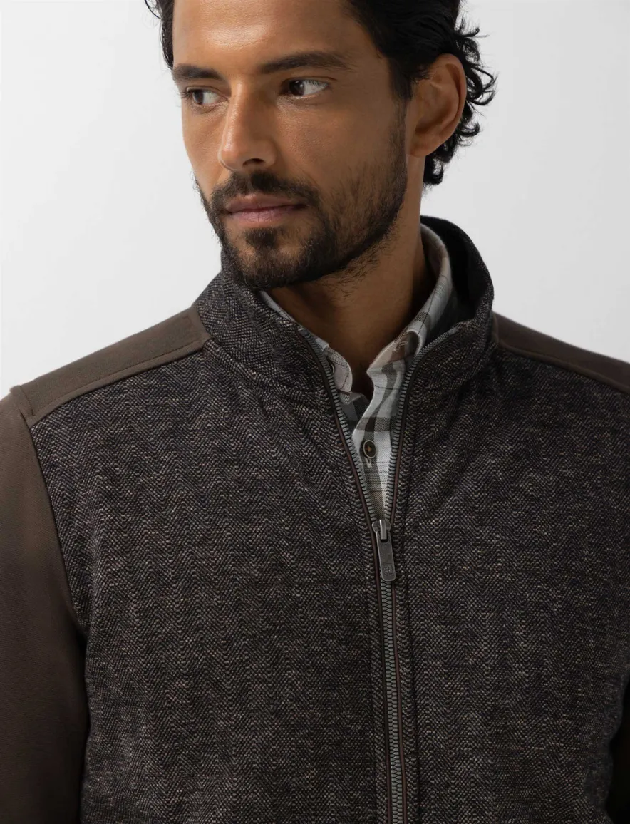 State of Art sweatvest bruin gemeleerd