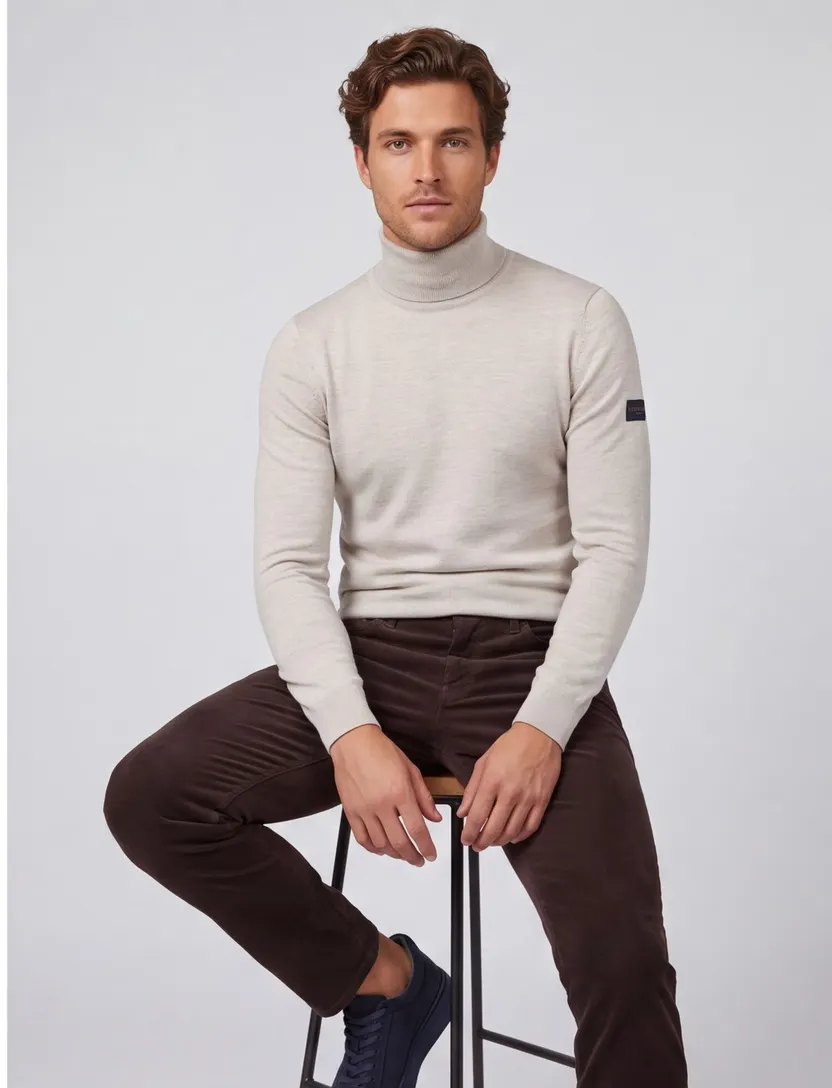 Coltrui Cavallaro beige merinowol