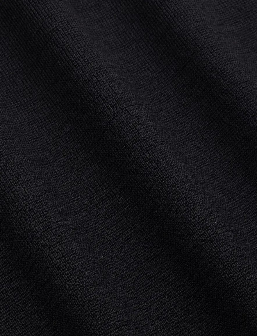 Cavallaro poloshirt zwart merinowol met rits