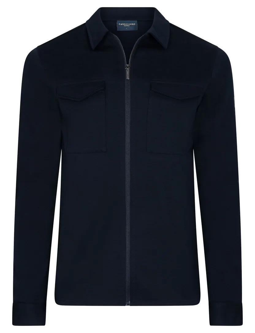 Overshirts Cavallaro donkerblauw met borstzak