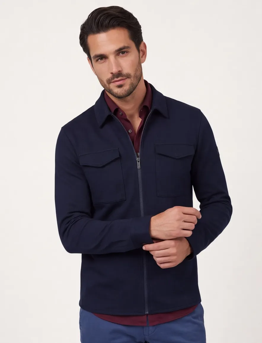 Overshirt Cavallaro Zeradino donkerblauw