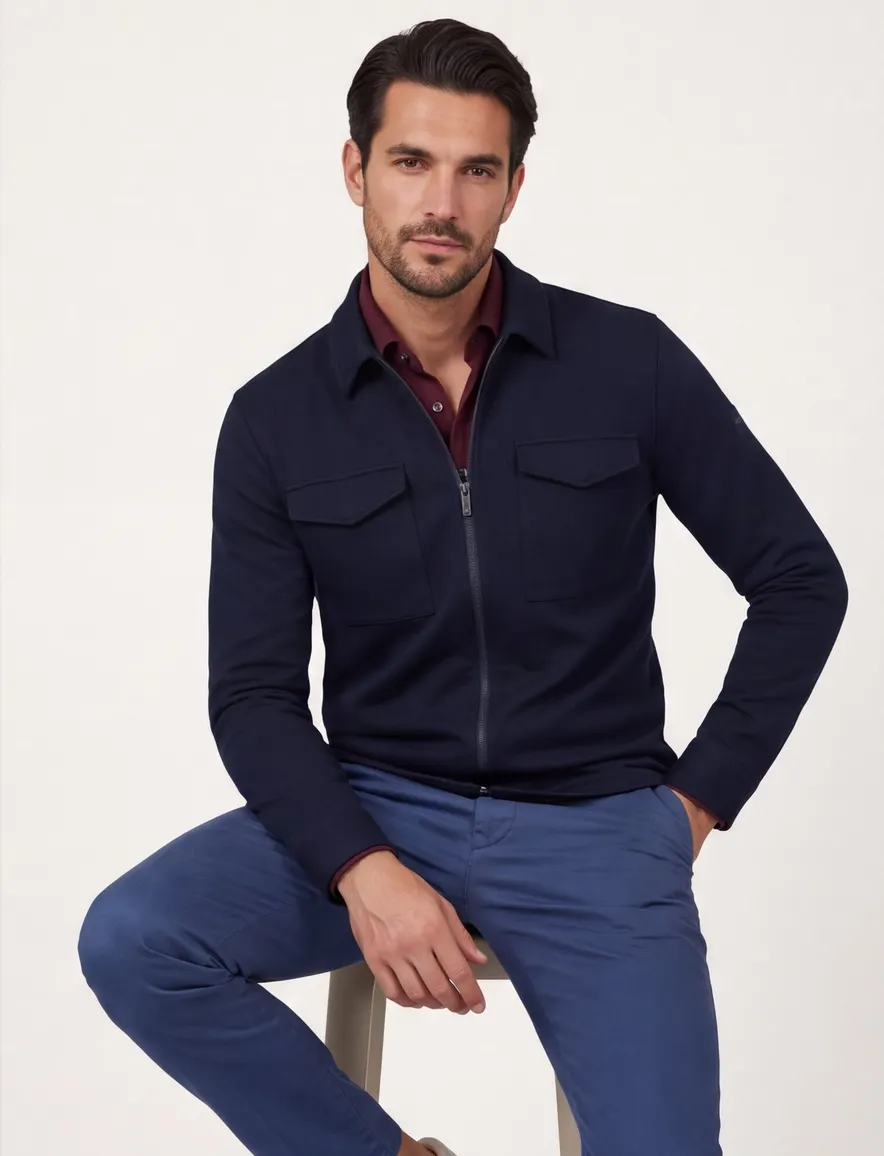 Overshirt Cavallaro Zeradino donkerblauw