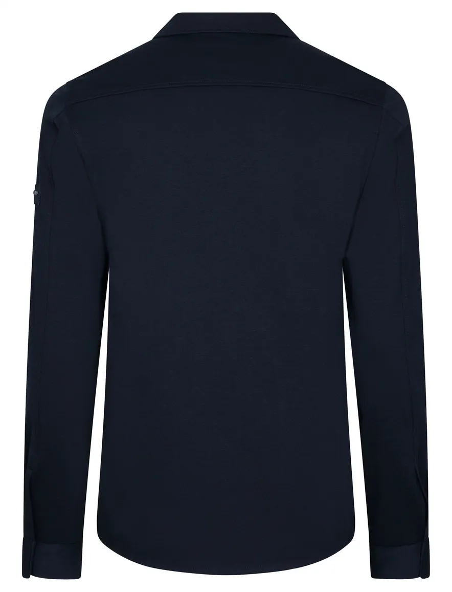 Cavallaro overshirt donkerblauw met borstzak