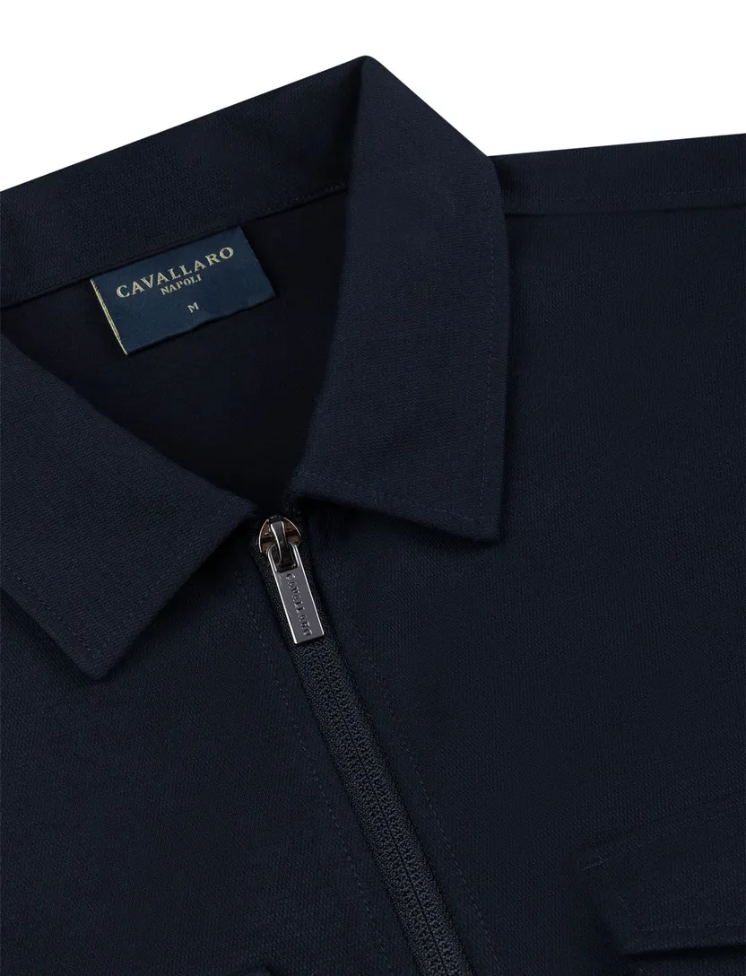 Overshirts Cavallaro donkerblauw met borstzak