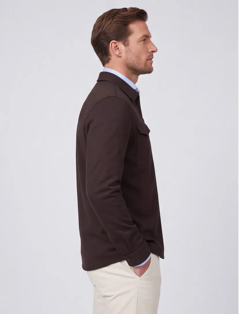 Overshirt Cavallaro bruin Zeradino regular fit