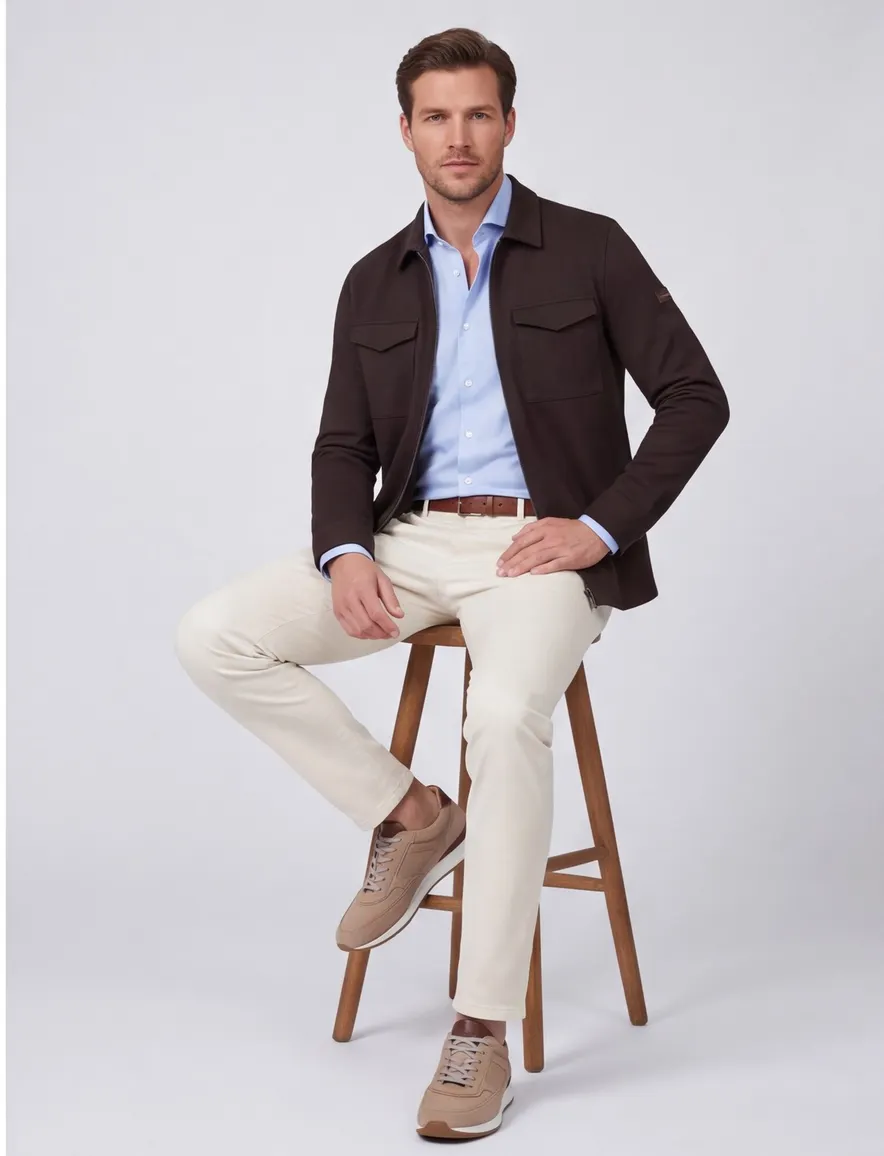 Overshirt Cavallaro bruin Zeradino