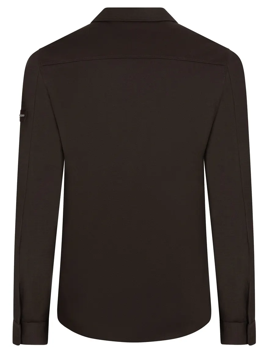Cavallaro overshirt bruin met borstzak