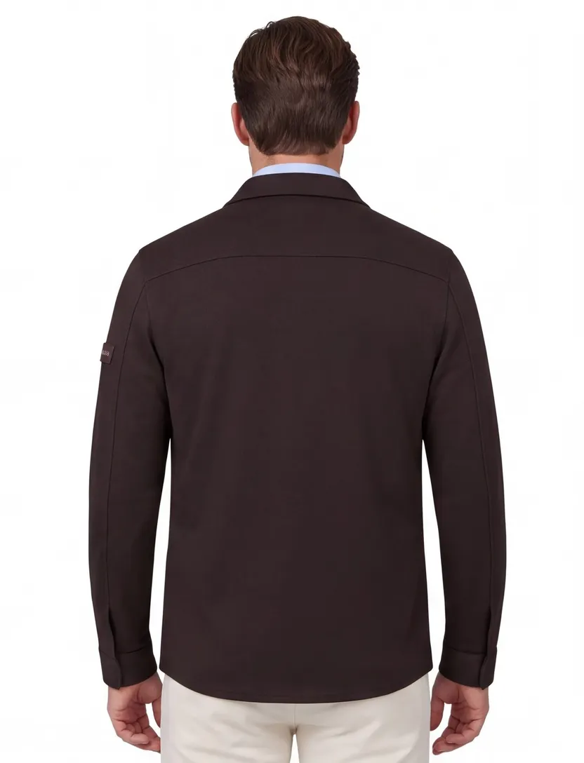 Overshirt Cavallaro bruin Zeradino regular fit