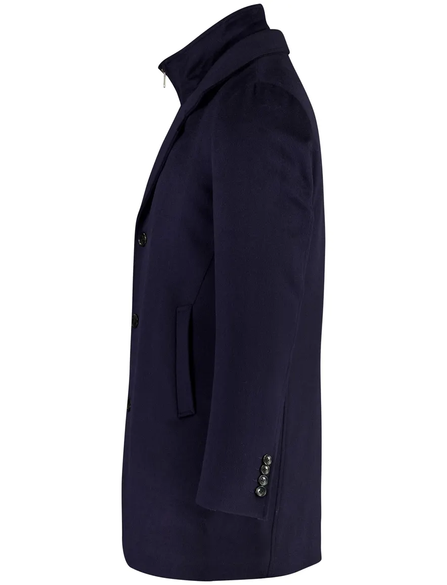 Gentiluomo overjas donkerblauw effen