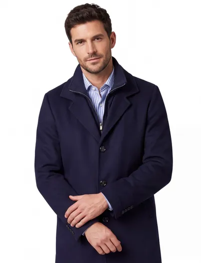 Gentiluomo Gentiluomo overjas donkerblauw effen