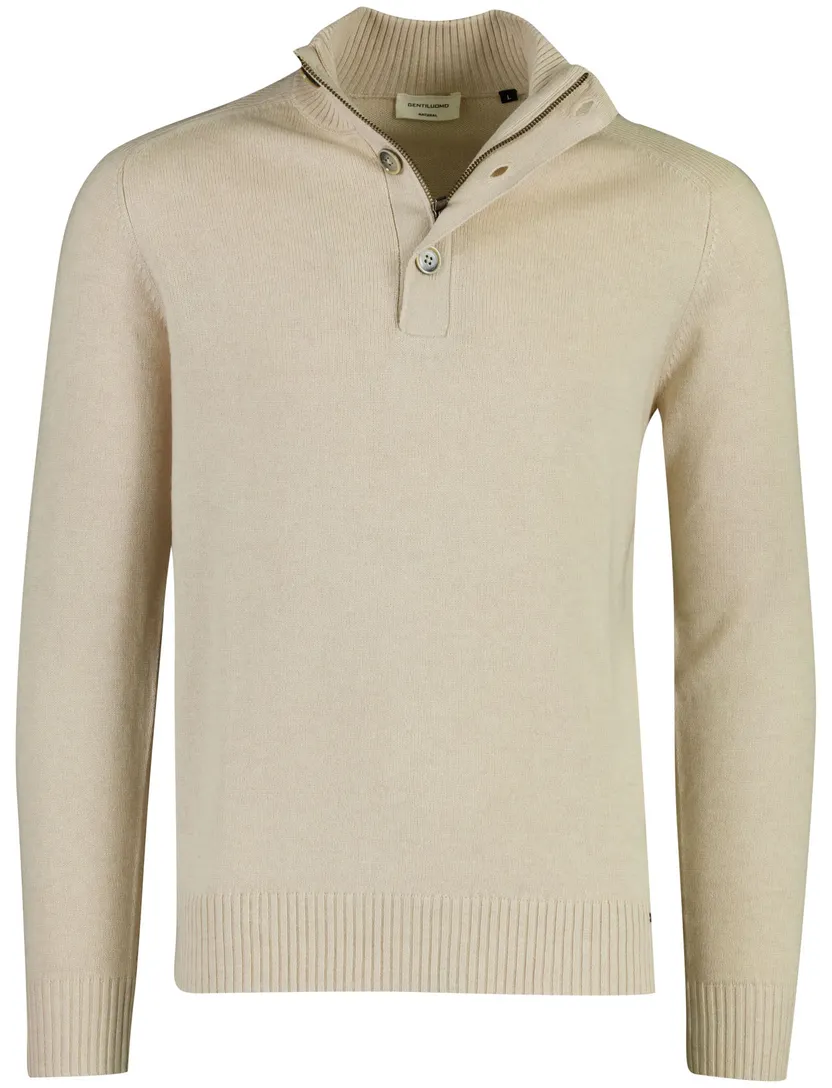Trui Gentiluomo beige gebreid met knopen