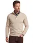 Gentiluomo trui beige half zip met knopen