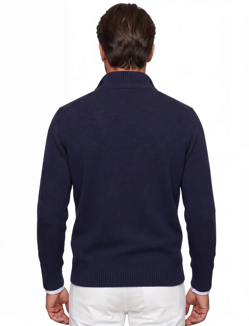 Trui Gentiluomo donkerblauw met knopen