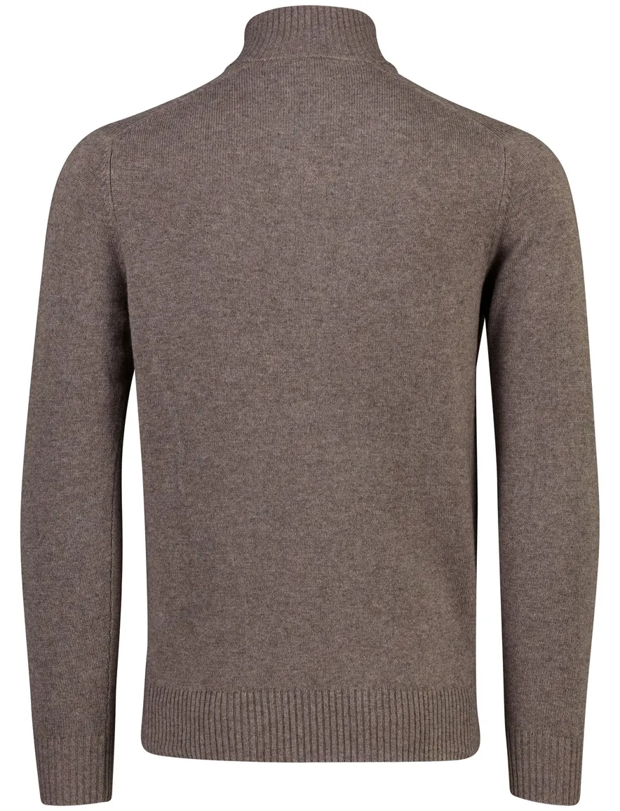 Gentiluomo half zip trui bruin met knopen