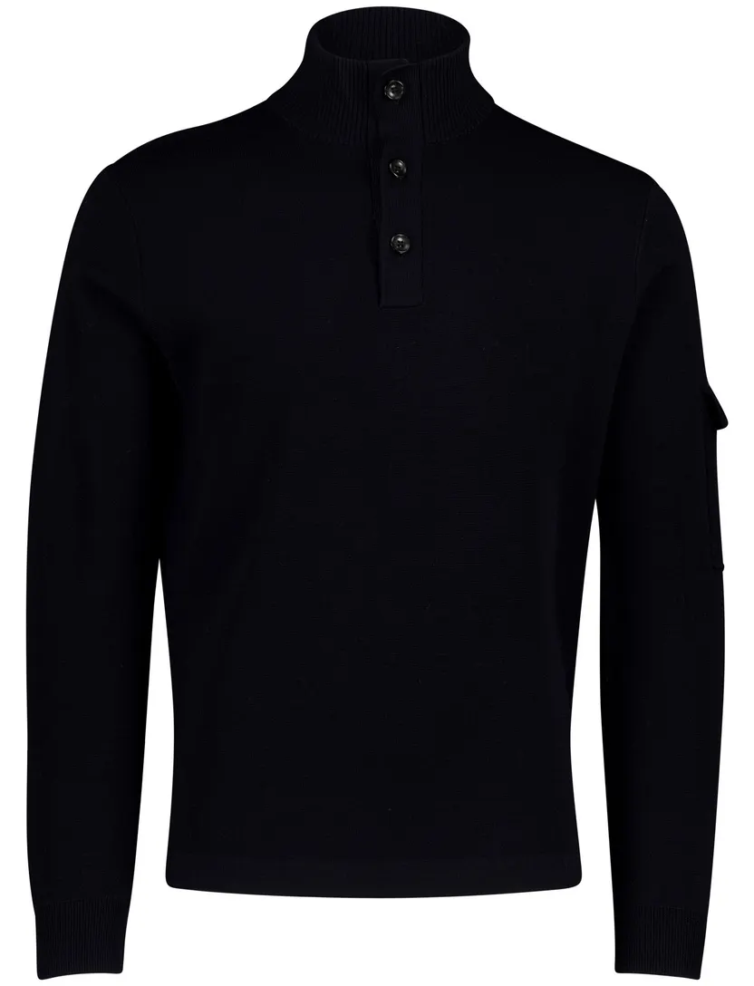 Trui Gentiluomo donkerblauw merinowol knopen