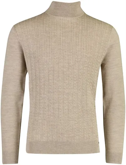 Gentiluomo Gentiluomo trui turtleneck beige merinowol
