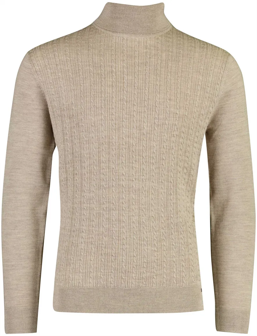 Gentiluomo trui turtleneck beige merinowol