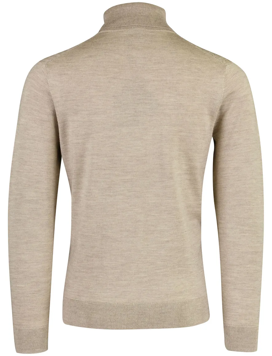 Gentiluomo trui turtleneck beige merinowol