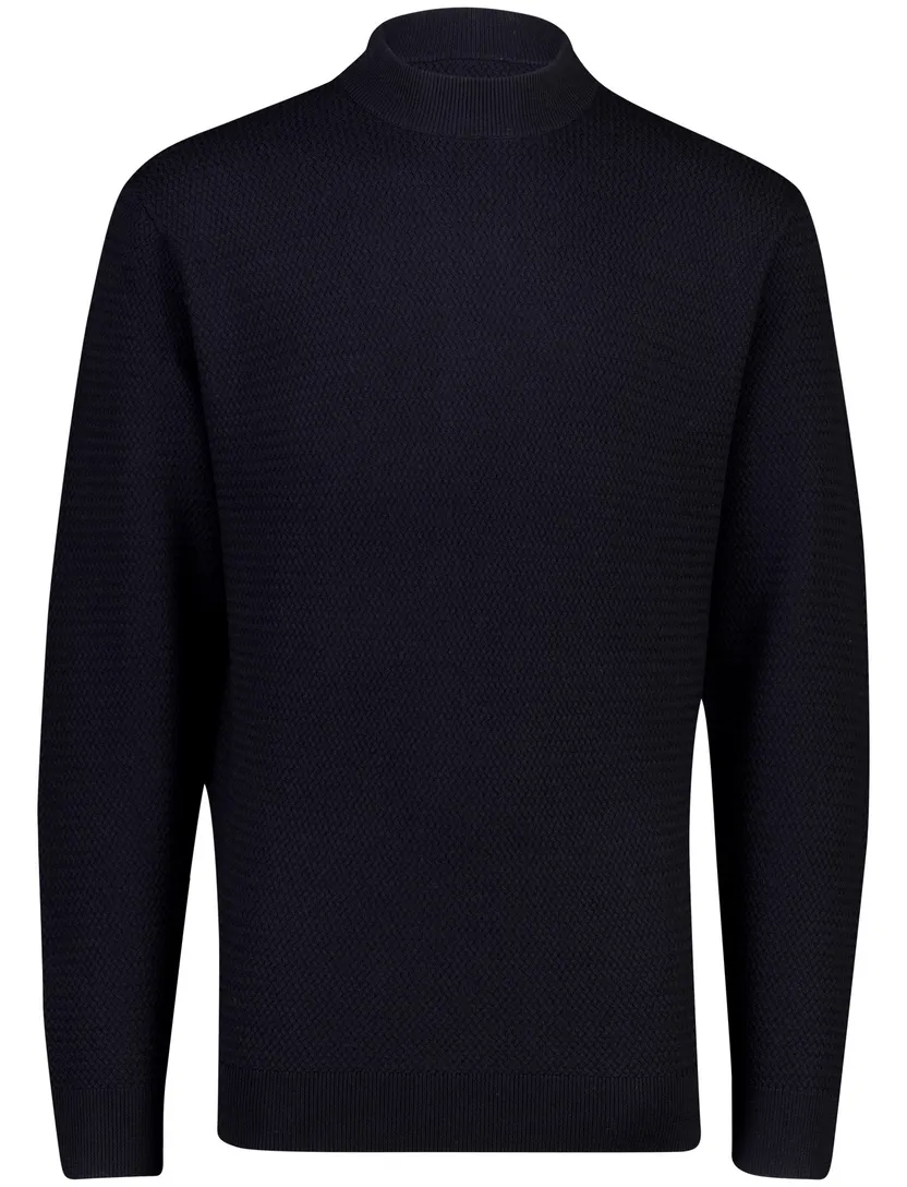 Trui Gentiluomo donkerblauw structuur merinowol
