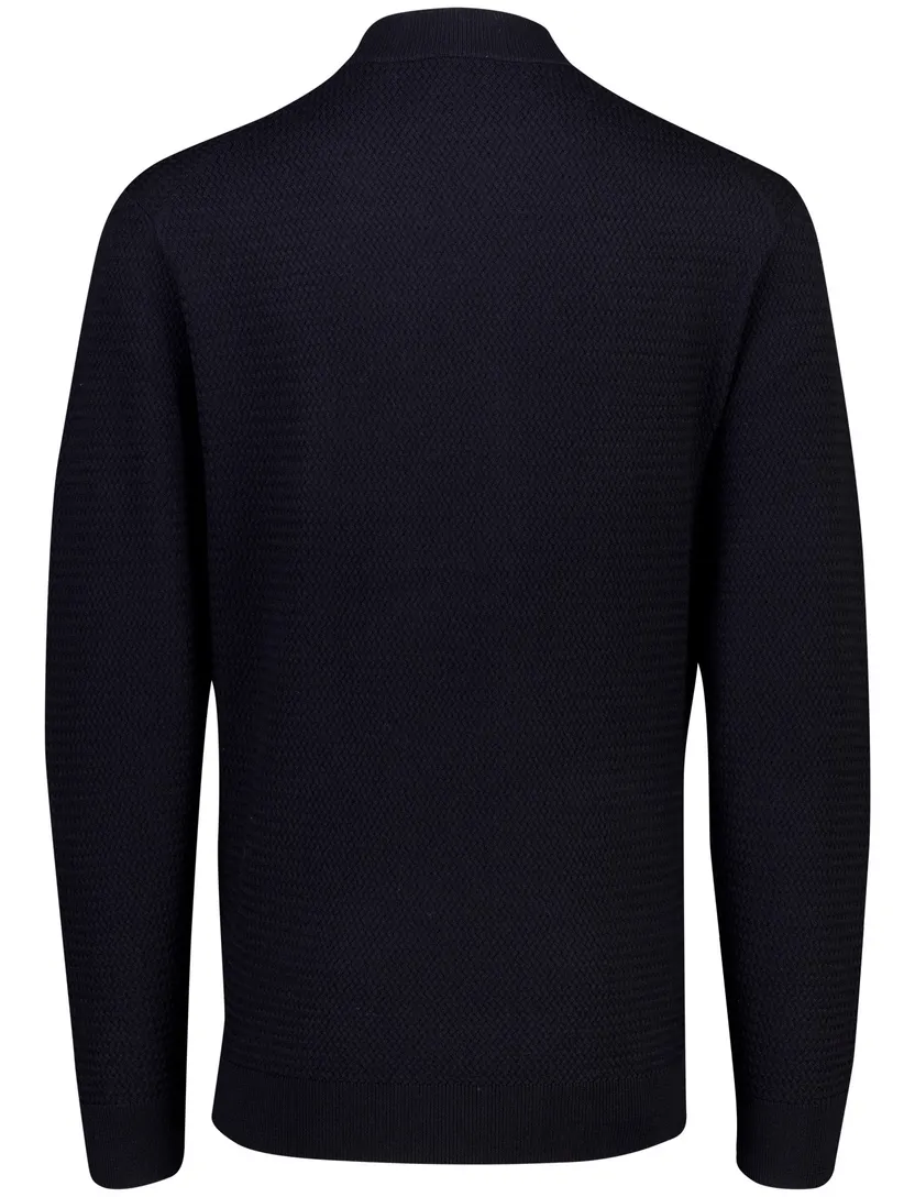 Trui Gentiluomo donkerblauw structuur merinowol