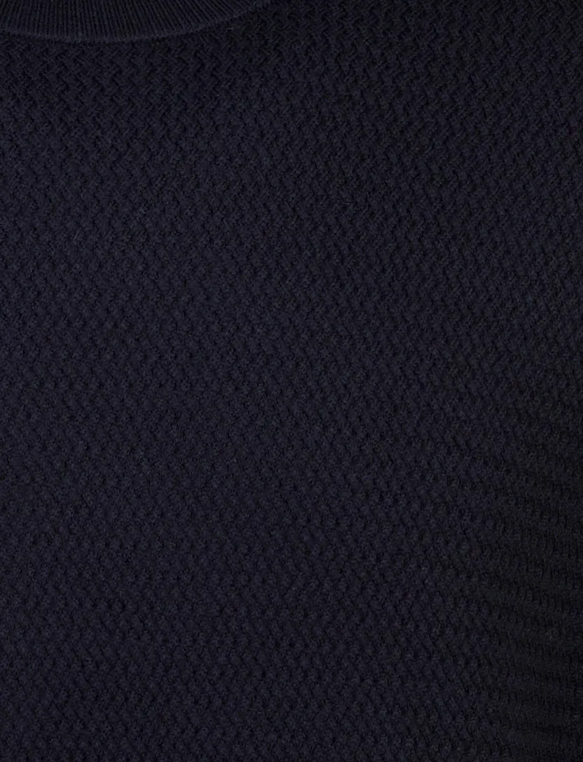 Trui Gentiluomo donkerblauw structuur merinowol