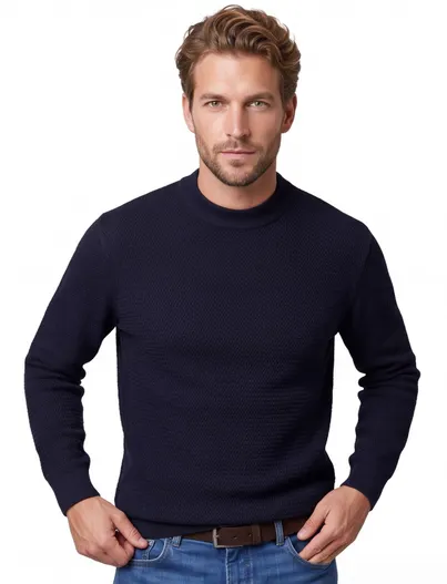 Gentiluomo Gentiluomo trui donkerblauw structuur