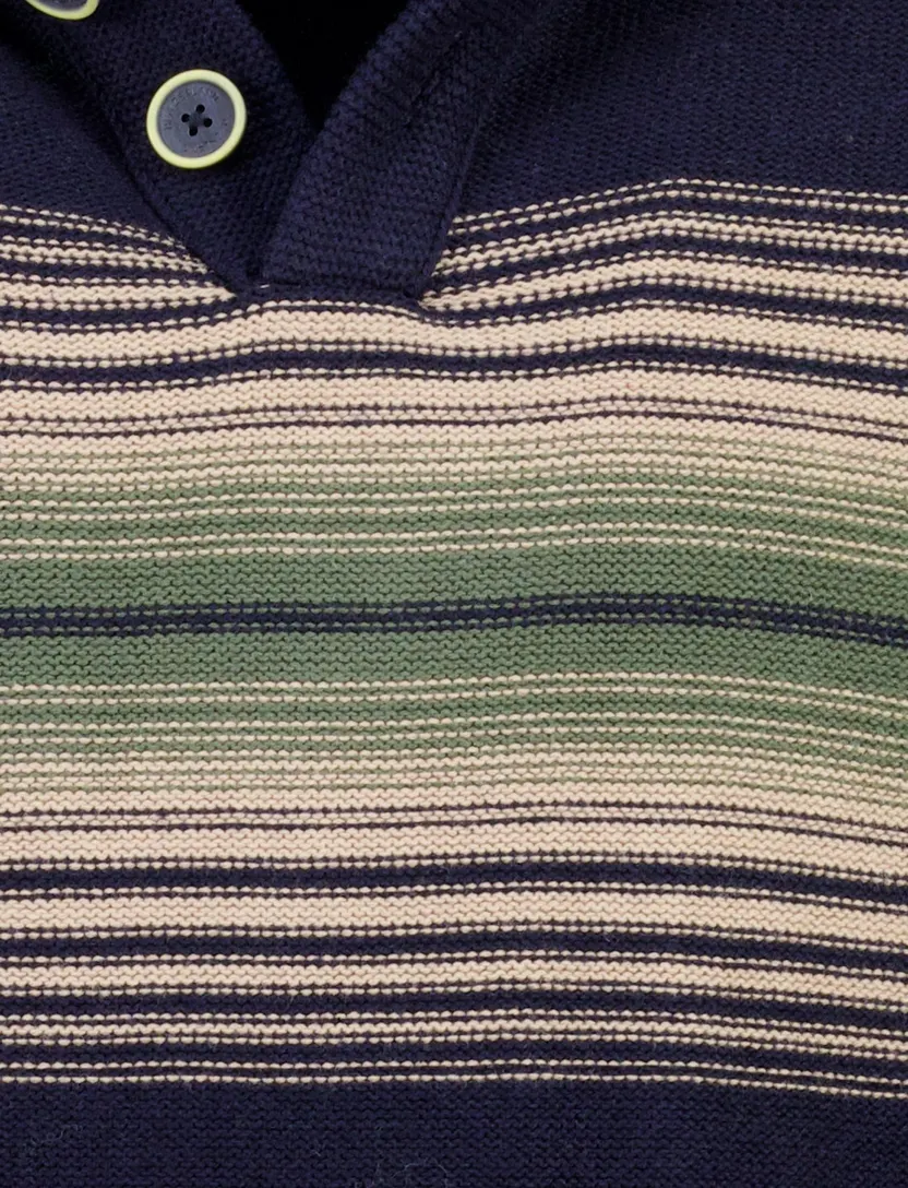 Trui New Zealand donkerblauw met knopen